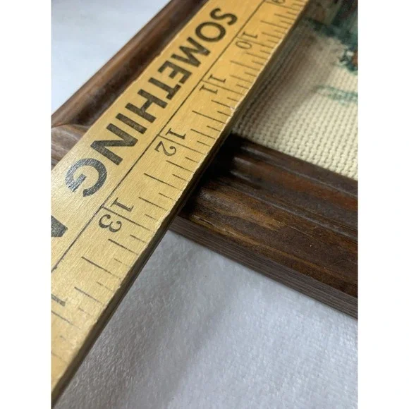 2 Beautiful Finished & Framed Cross Stitch Pictures 80's Granny Core Vintage - Picture 6 of 8